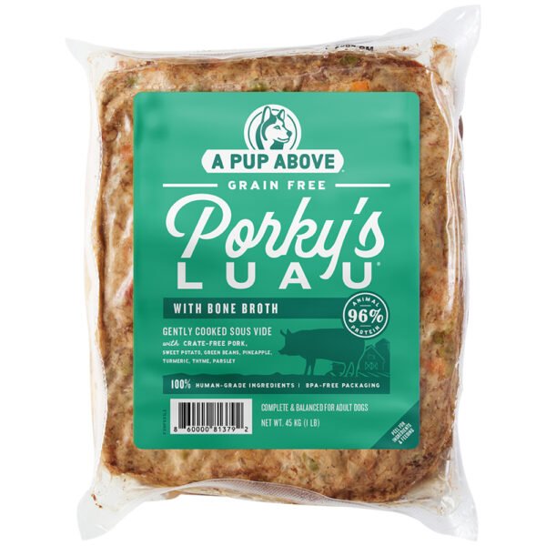 A Pup Above Gently Cooked Grain Free Porky's Luau w/ Bone Broth Frozen Dog Food