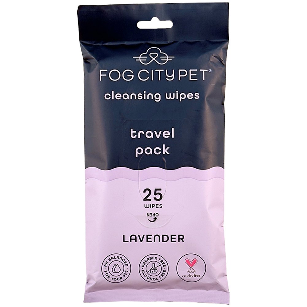 Fog City Pet Lavender Scented Cleansing Wipes Travel Pack for Dogs & Cats