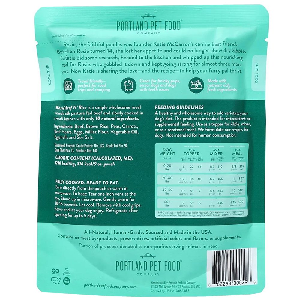 Portland Pet Food Rosie's Beef N' Rice Homestyle Meal Dog Food Topper - Image 3