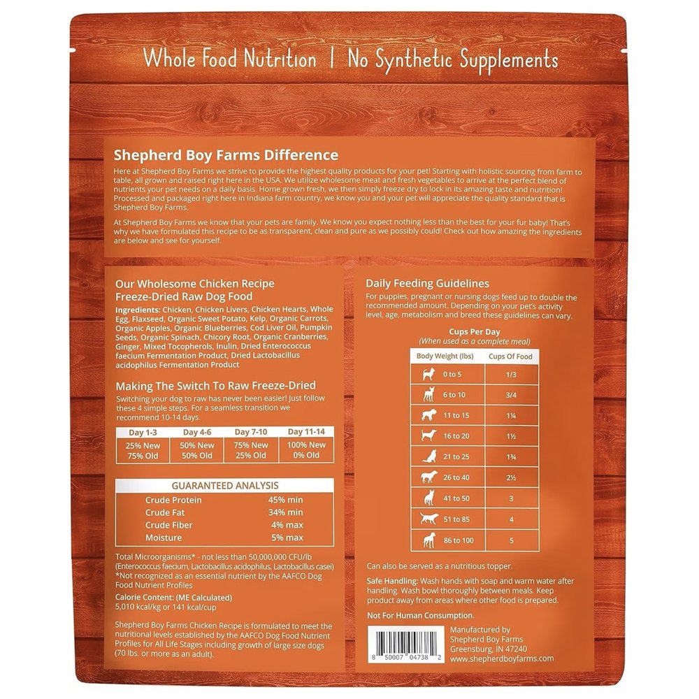 Shepherd Boy Farms Cage Free Chicken Recipe Freeze-Dried Raw Dog Food - Image 3