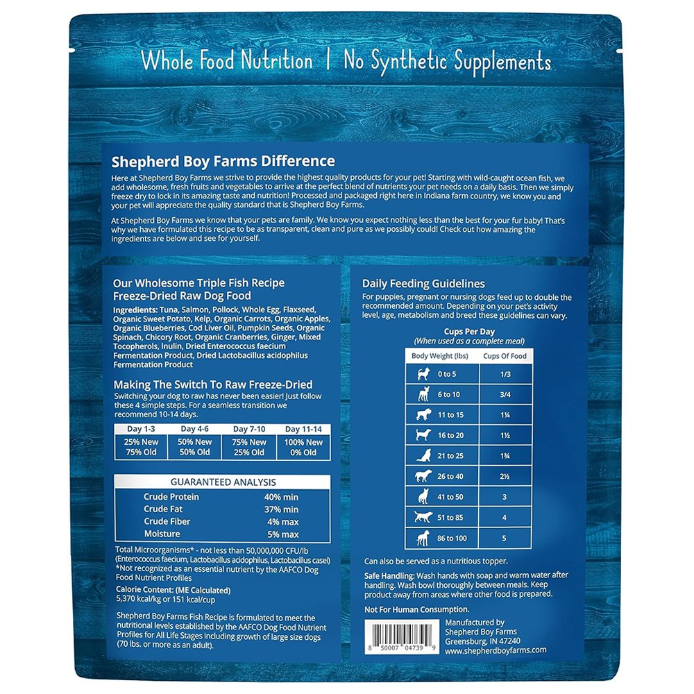 Shepherd Boy Farms Wild Caught Fish Recipe Freeze-Dried Raw Dog Food - Image 3