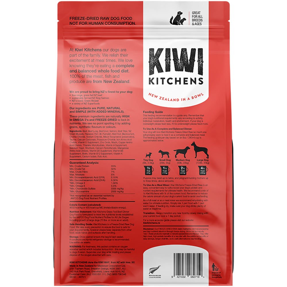 Kiwi Kitchens Grass Fed Beef Dinner Freeze-Dried Raw Dog Food - Image 3