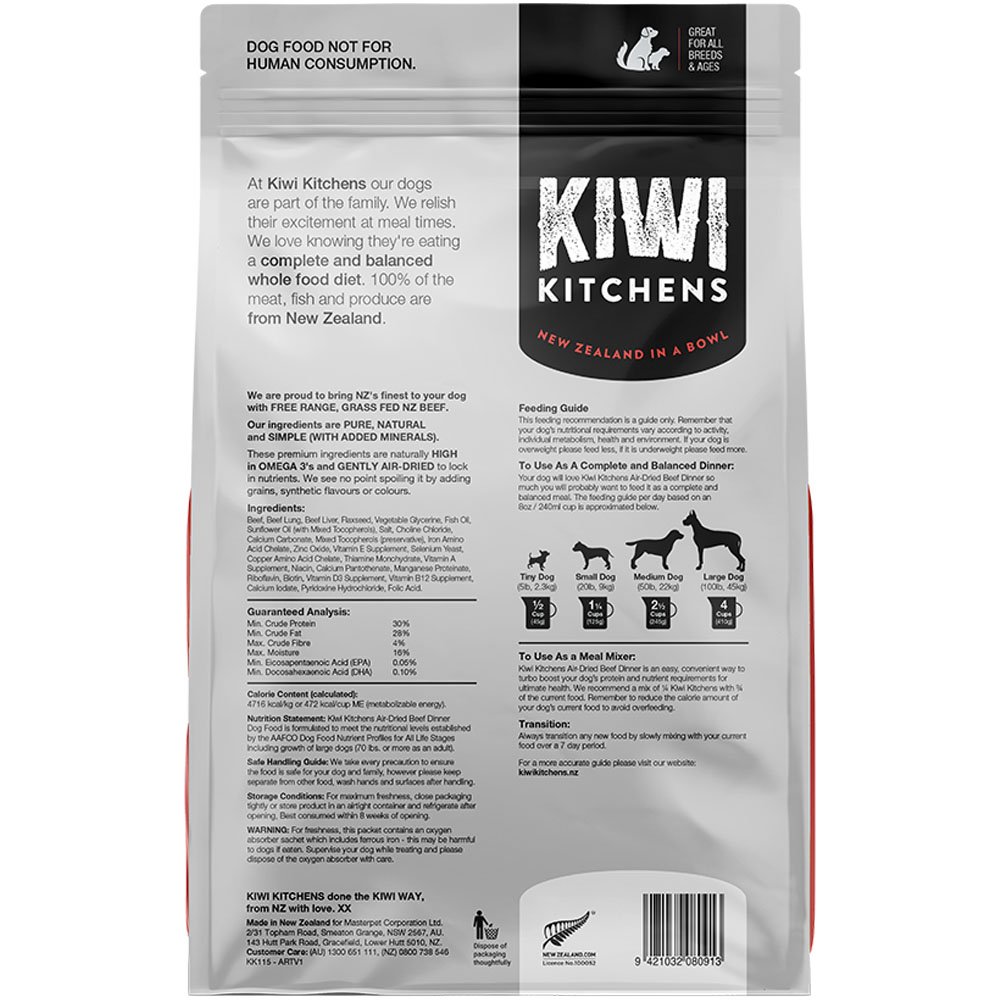 Kiwi Kitchens Beef Dinner Gently Air-Dried Dog Food - Image 3