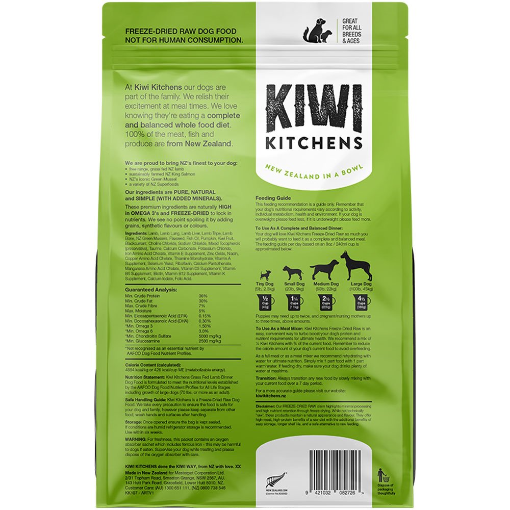 Kiwi Kitchens Grass Fed Lamb Dinner Freeze-Dried Raw Dog Food - Image 3