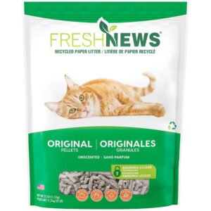 Fresh News Unscented Recycled Paper Original Pellets Cat Litter