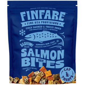 Finfare Sashimi Grade Salmon Skin Bites Cold Smoked & Freeze-Dried Cat Treats