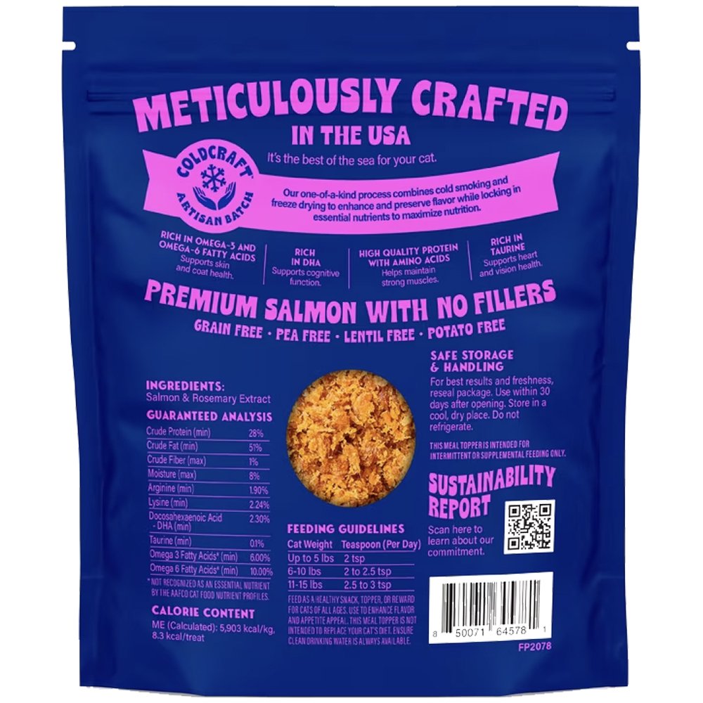 Finfare Sashimi Grade Salmon Sprinkles Cold Smoked & Freeze-Dried Cat Food Topper - Image 3