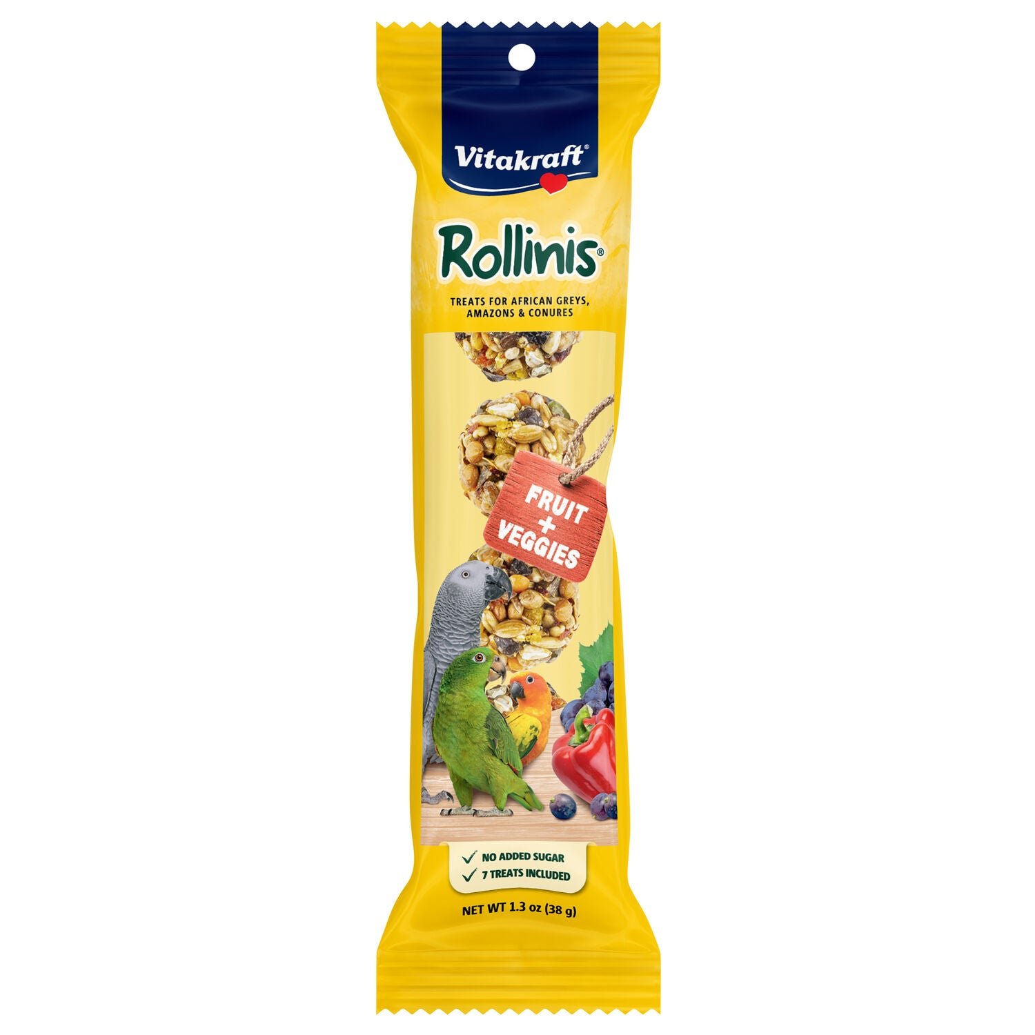 Vitakraft Rollinis Fruit & Veggie Bird Treat - 1.3 Oz
