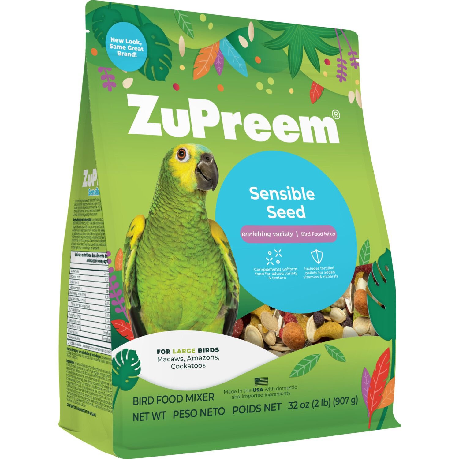 Zupreem Sensible Seed For Large Birds Bird Food, 2-Lb