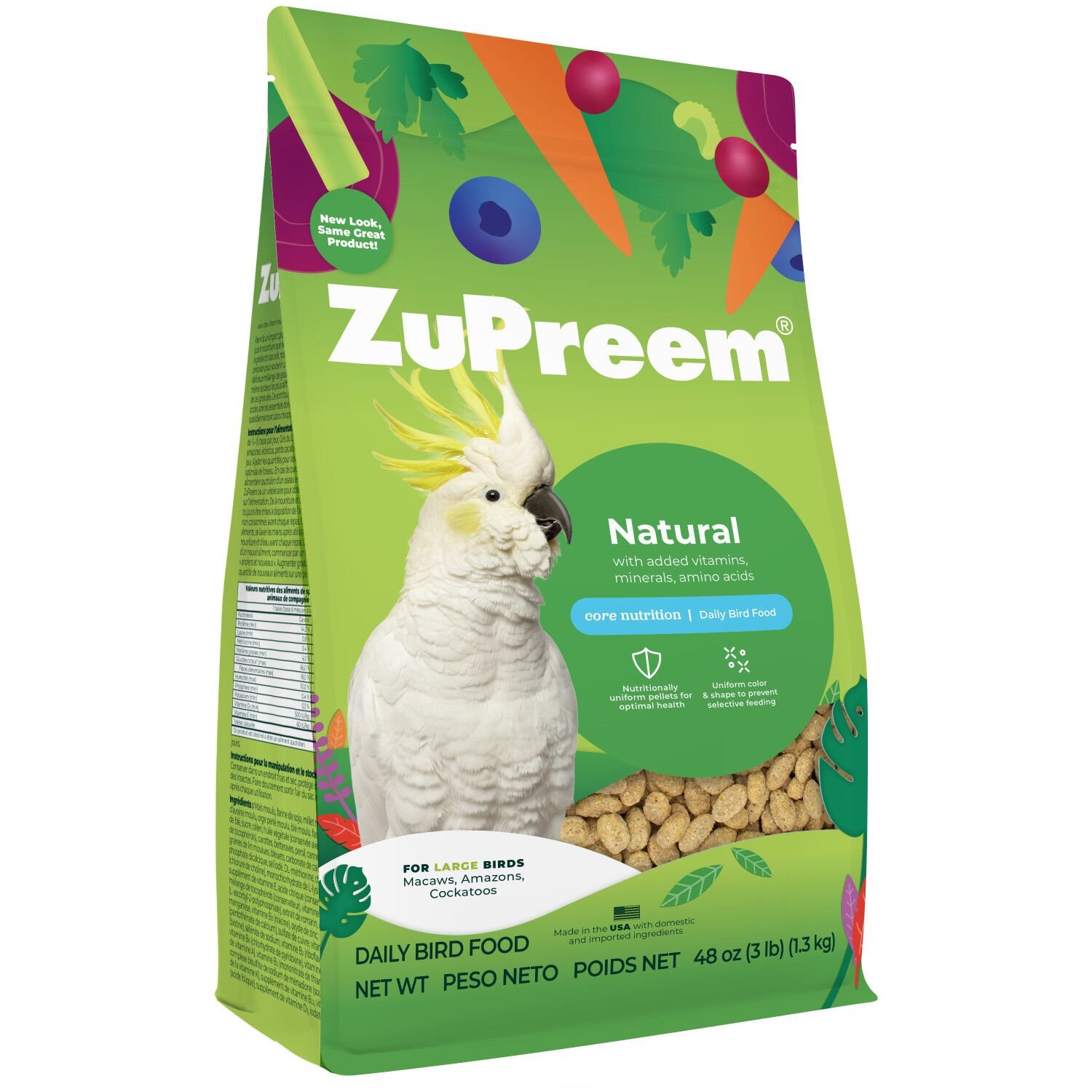 Zupreem Natural Bird Food Large Parrots, 3Lb