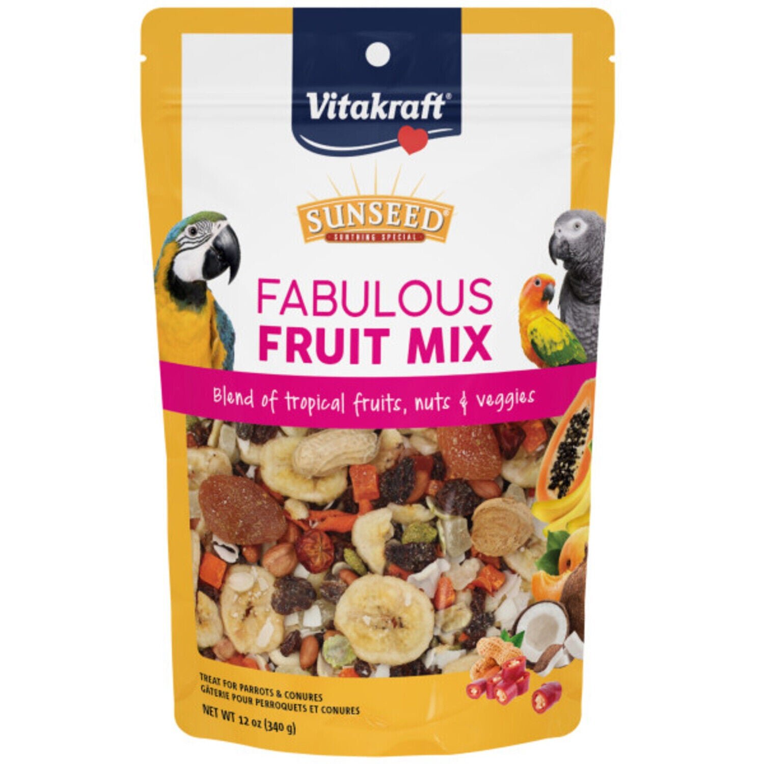Sun Seed Fabulous Fruit Mix Parrot Treat, 12-Oz