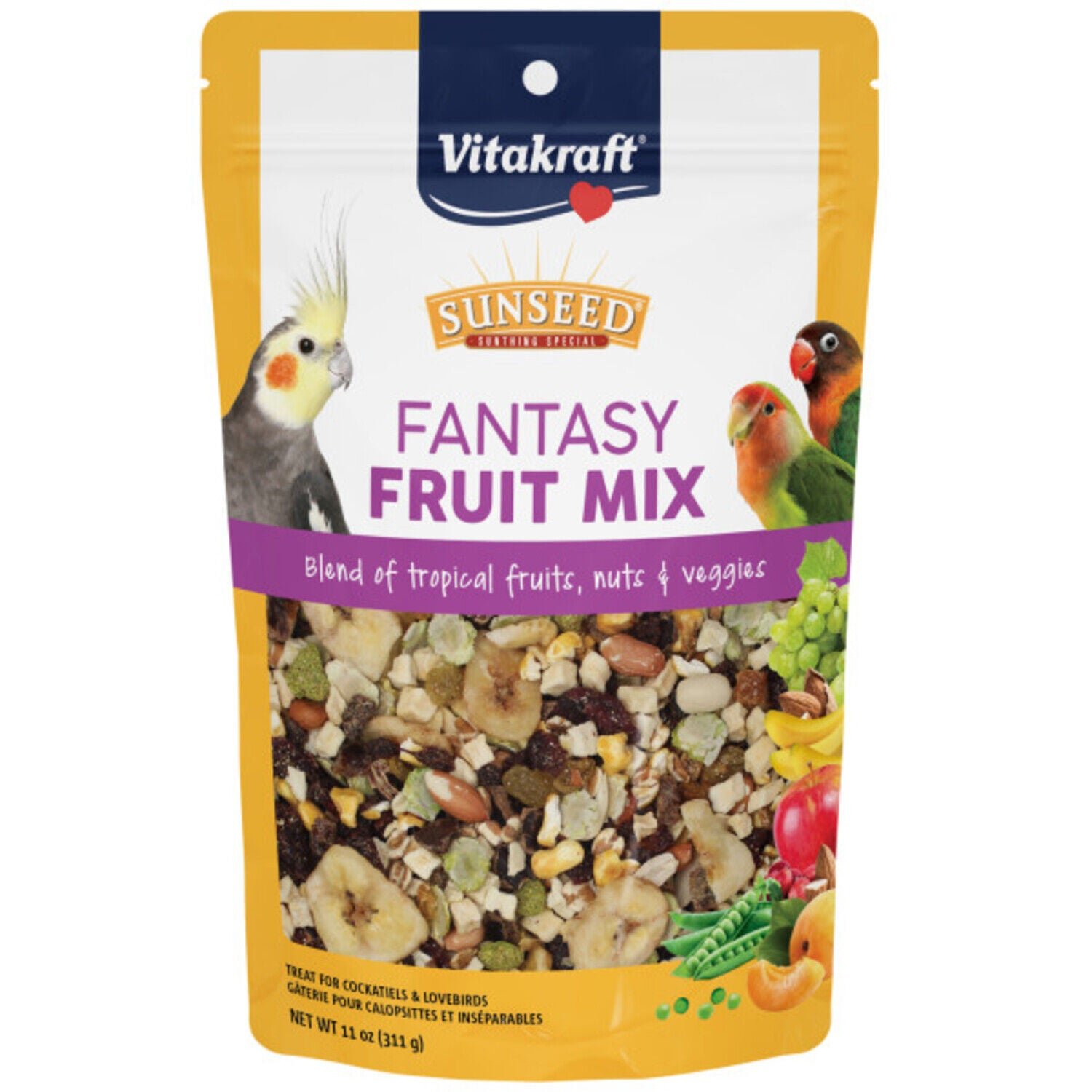 Sun Seed Fantasy Fruit Mix Cockatiel And Lovebird Treat, 11-Oz