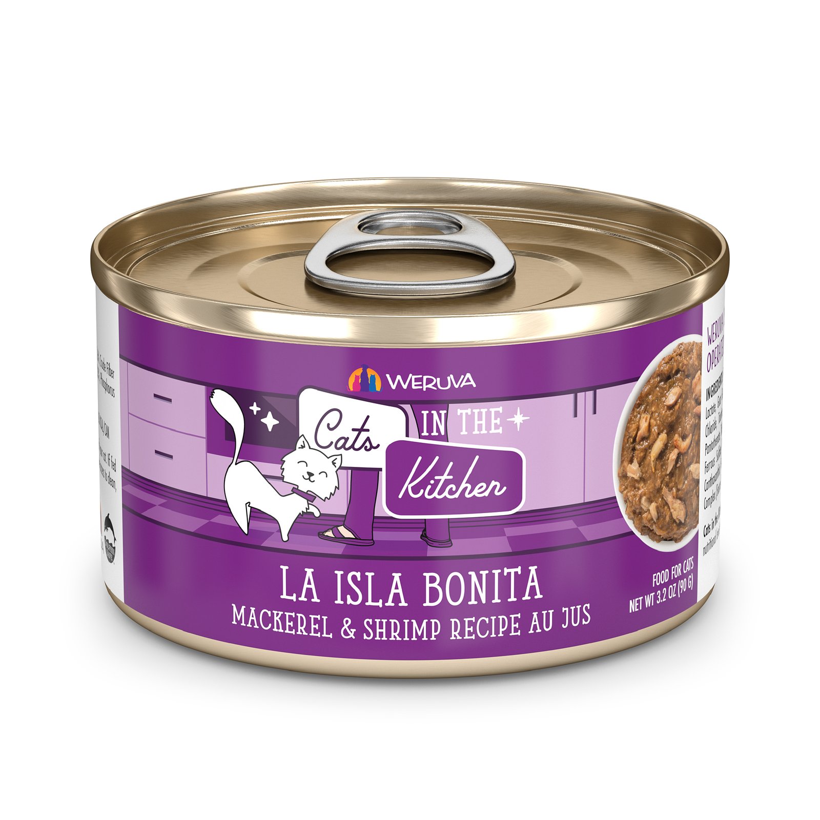 Weruva Cats in the Kitchen La Isla Bonita Mackerel & Shrimp Recipe Au Jus Canned Cat Food