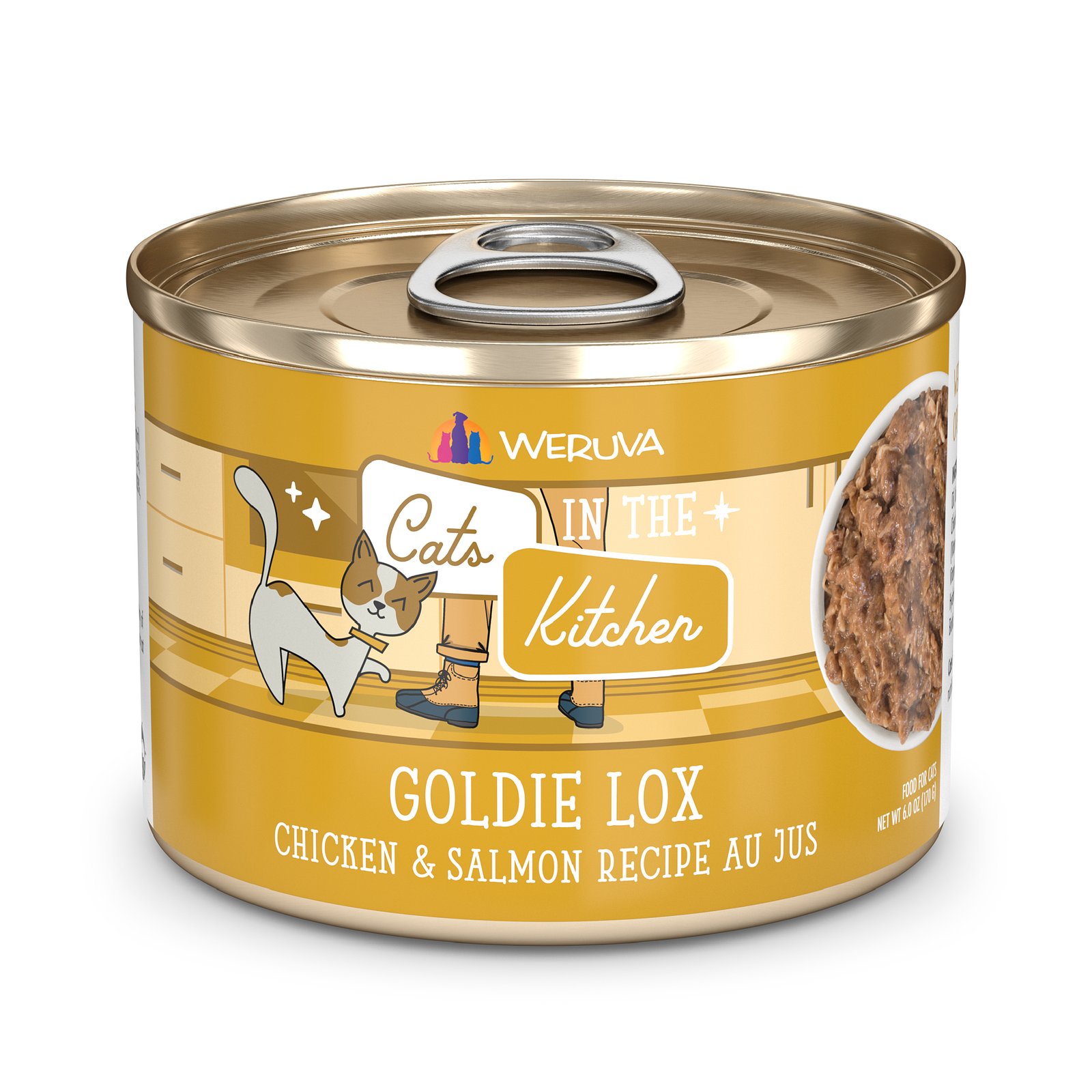 Weruva Cats in the Kitchen Goldie Lox Chicken & Salmon Recipe Au Jus Canned Cat Food - Image 3