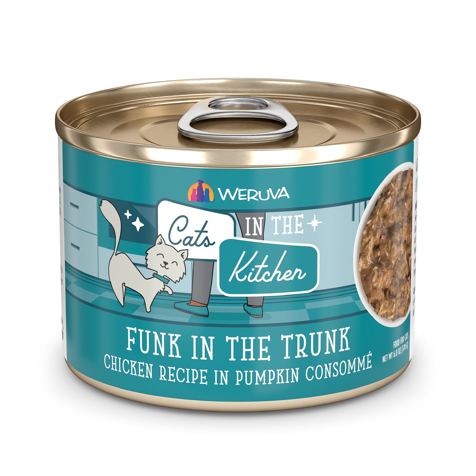 Weruva Cats in the Kitchen Funk in the Trunk Chicken Recipe in Pumpkin Consommé Canned Cat Food - Image 3