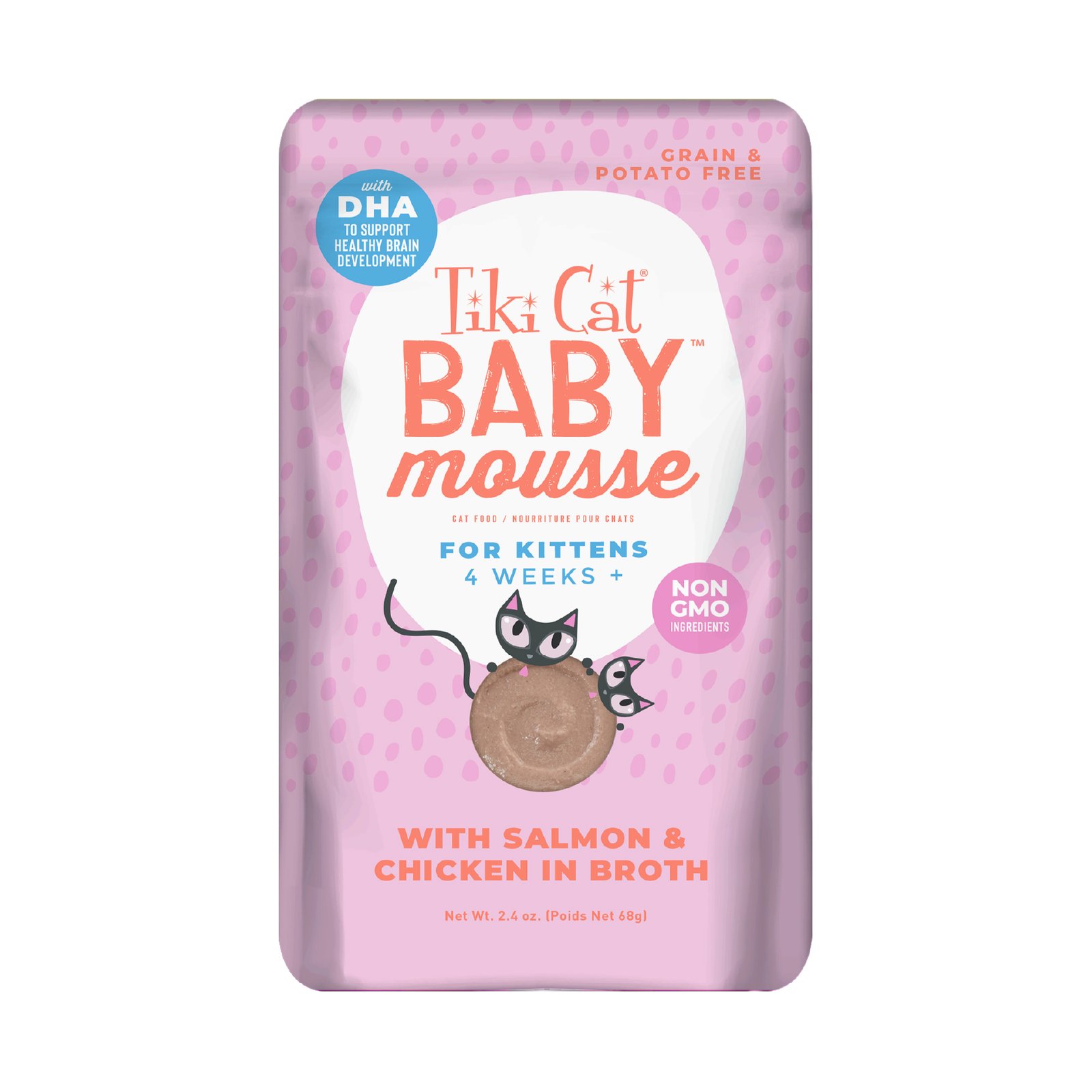 Tiki Cat Velvet Mousse w/ Salmon & Chicken in Broth Wet Kitten Food