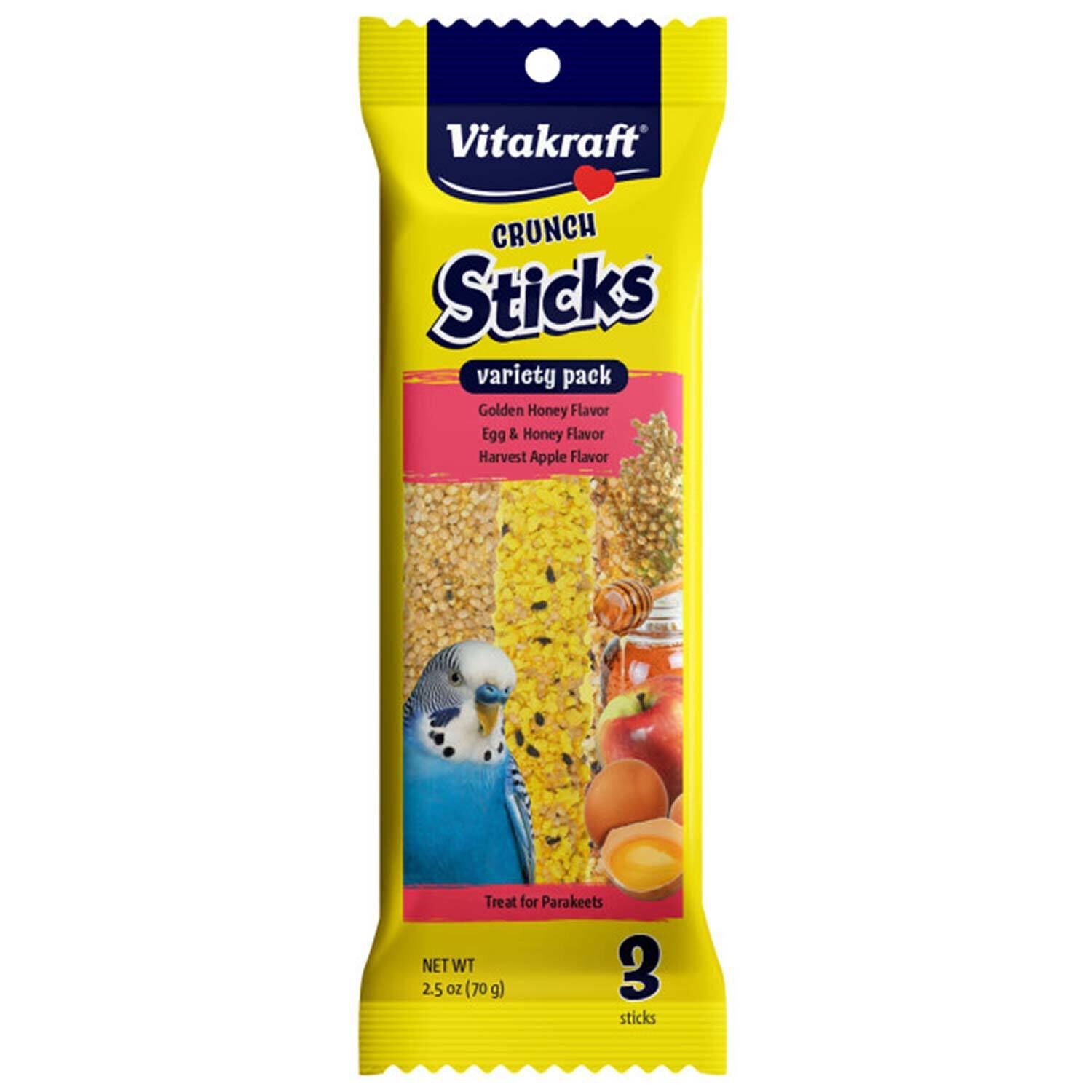 Crunch Sticks Variety Pack With Golden Honey, Egg & Honey, And Harvest Apple Bird Treat