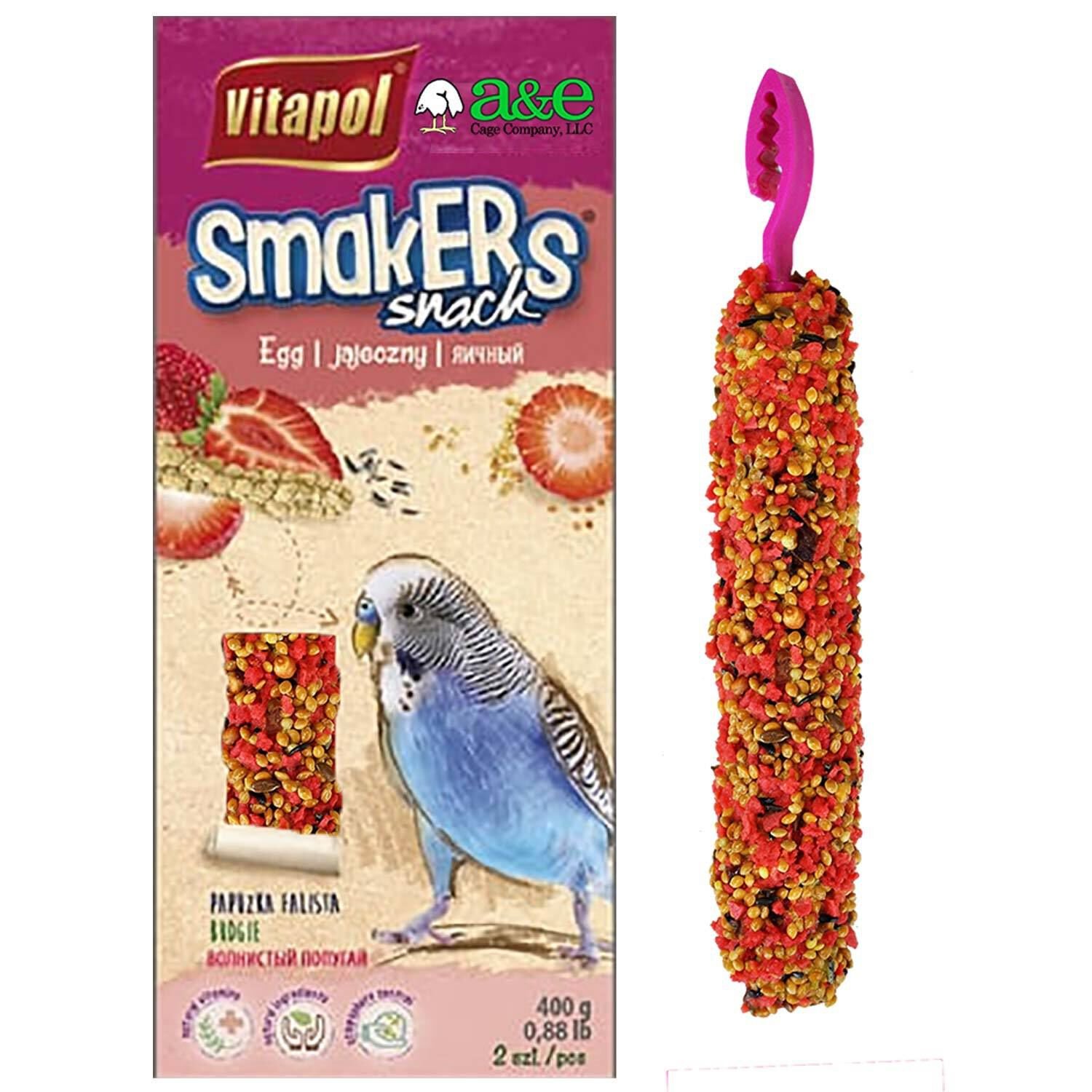 A&E Cage Vitapol Smakers Parakeet Treat Sticks (2Pk) Strawberry Bird Treat