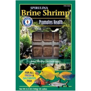 San Francisco Bay Spirulina Brine Shrimp Cubes Frozen Fish Food, 3.5Oz