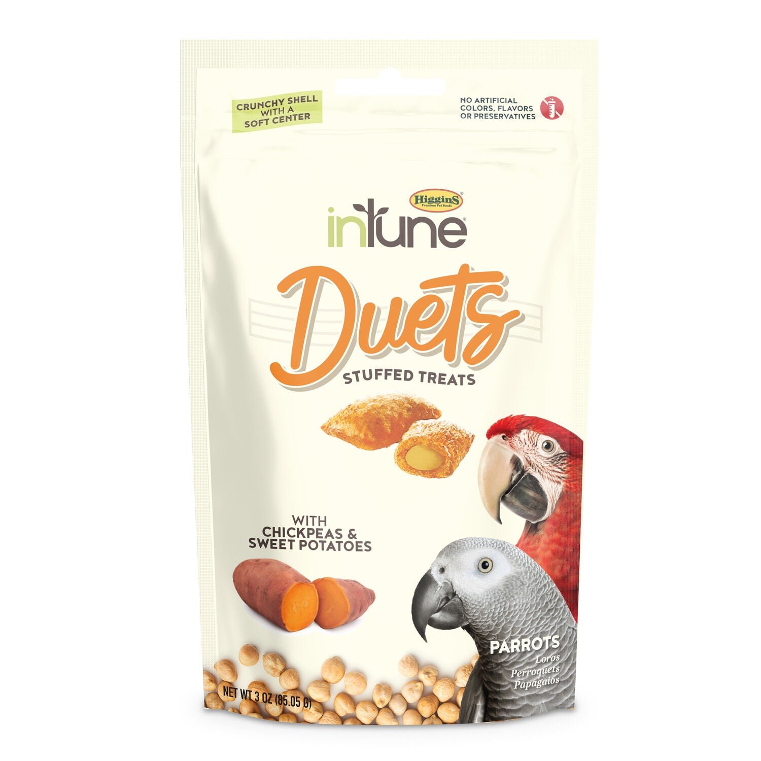 Higgins Intune Duets Chickpeas & Sweet Potatoes Treat For Parrots & Macaws, 3Oz