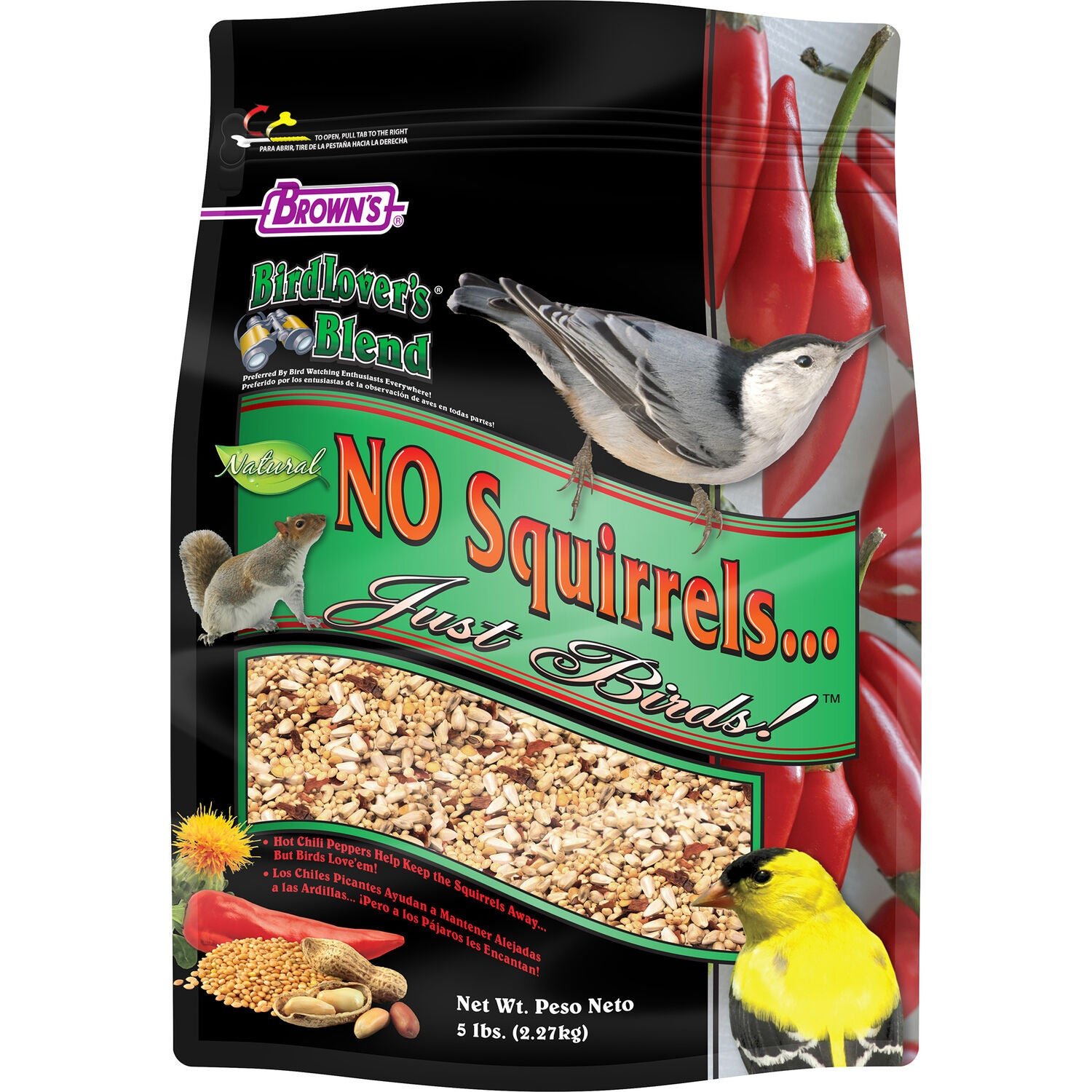 Brown's Bird Lover’S Blend No Squirrels, Just Birds Wild Bird Seed, 5-Lb