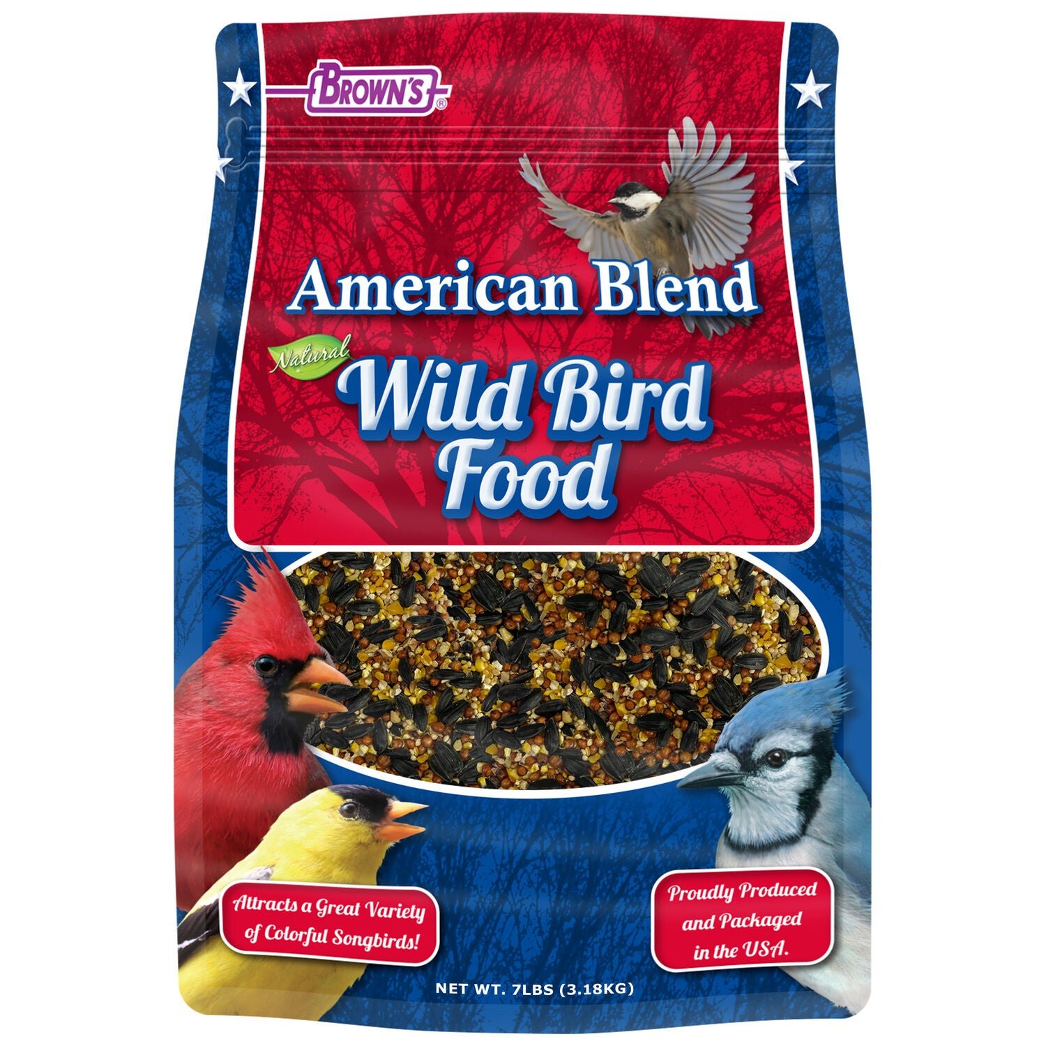 Brown’S American Blend Natural Wild Bird Food, 7-Lb
