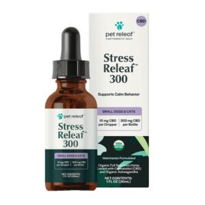 Pet Releaf Stress Releaf Hemp Oil Organic 300 mg CBD w/ Ashwagandha for Small Dogs & Cats