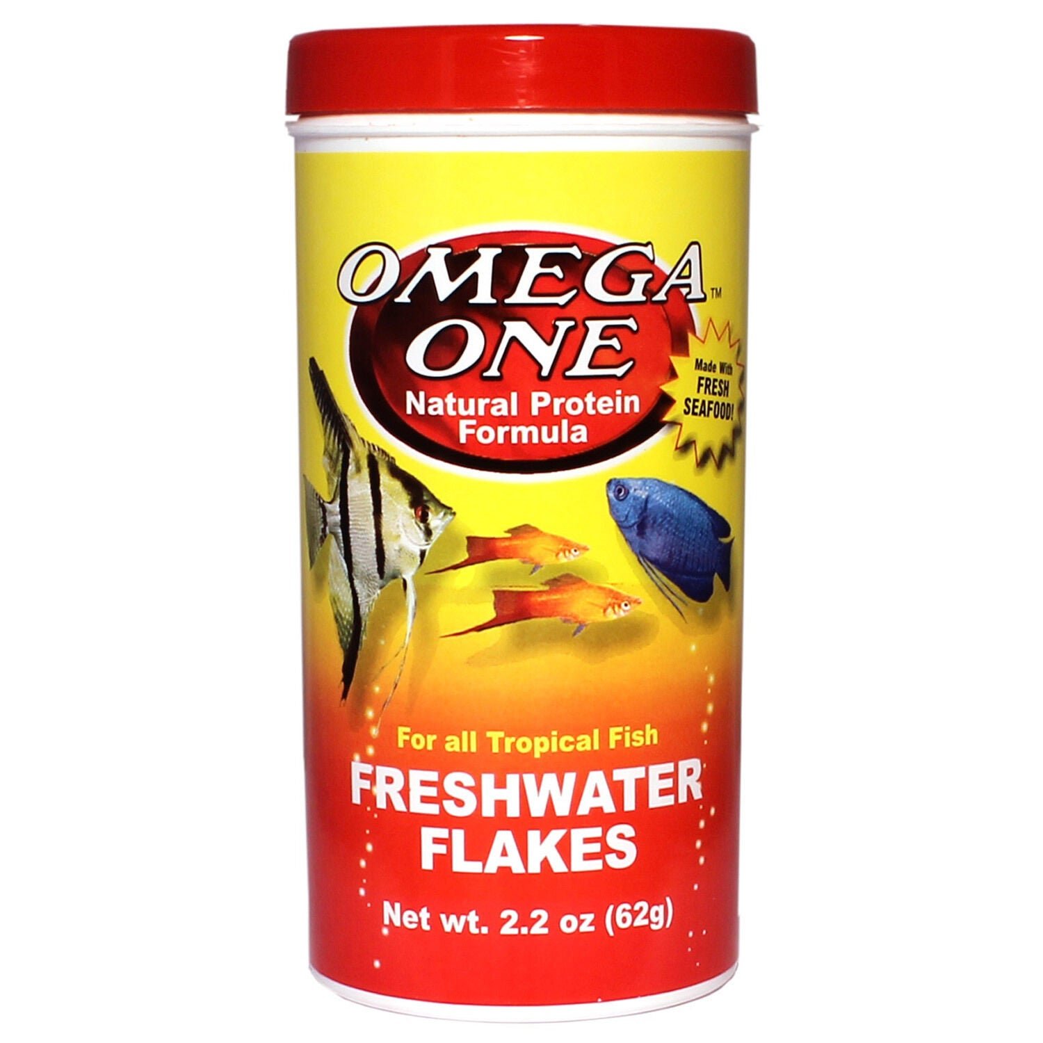 Omega One Freshwater Flakes Fish Food, 2.2-Oz