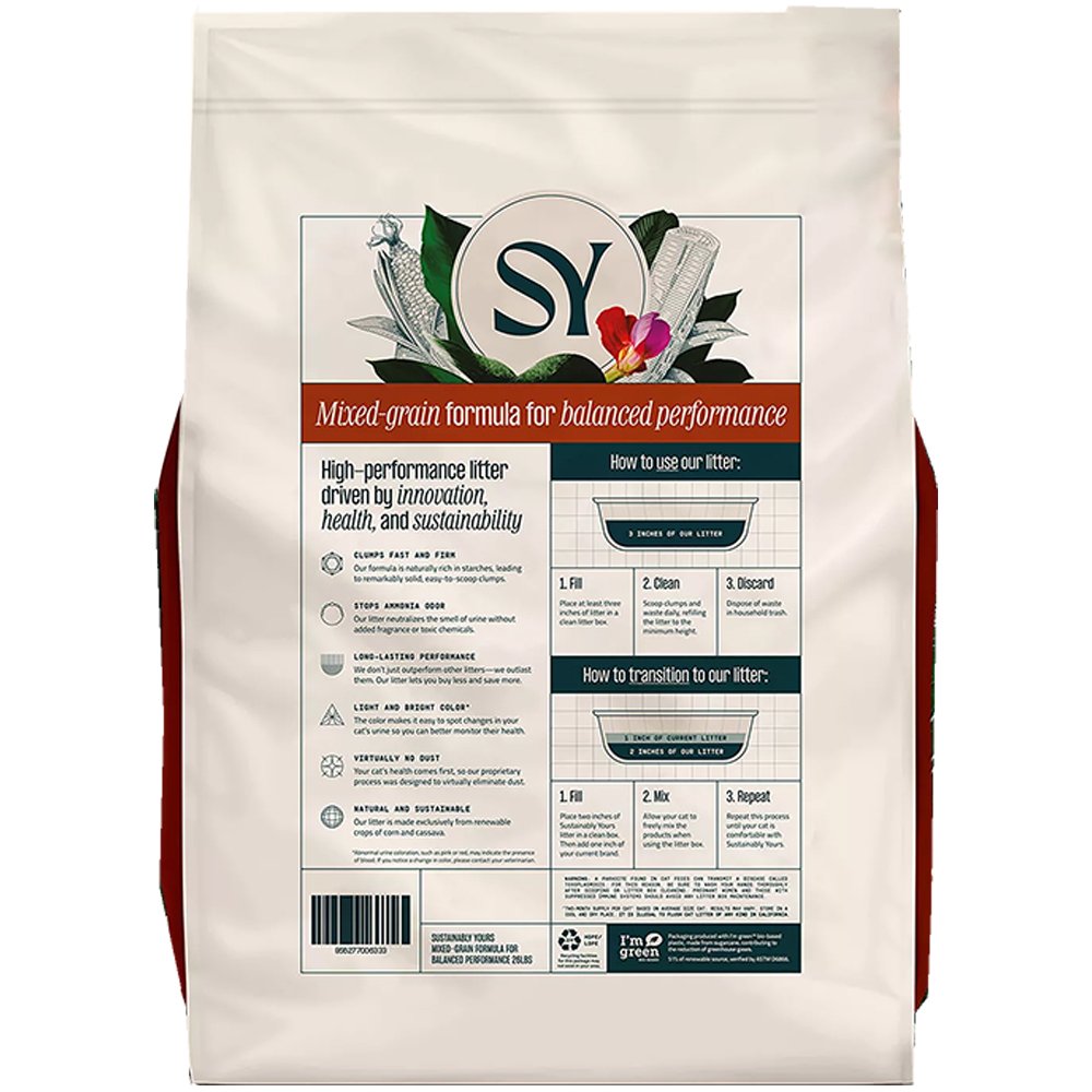 Sustainably Yours Mixed-Grain Formula Plant-Based Cat Litter - Image 2
