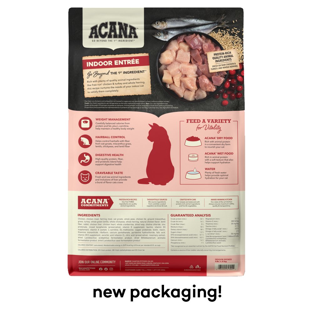 ACANA Indoor Entrée w/ Free-Run Chicken & Turkey Dry Cat Food - Image 2