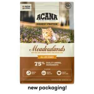 ACANA Highest Protein Meadowlands w/ Free-Run Chicken, Turkey & Chicken Liver Dry Cat Food