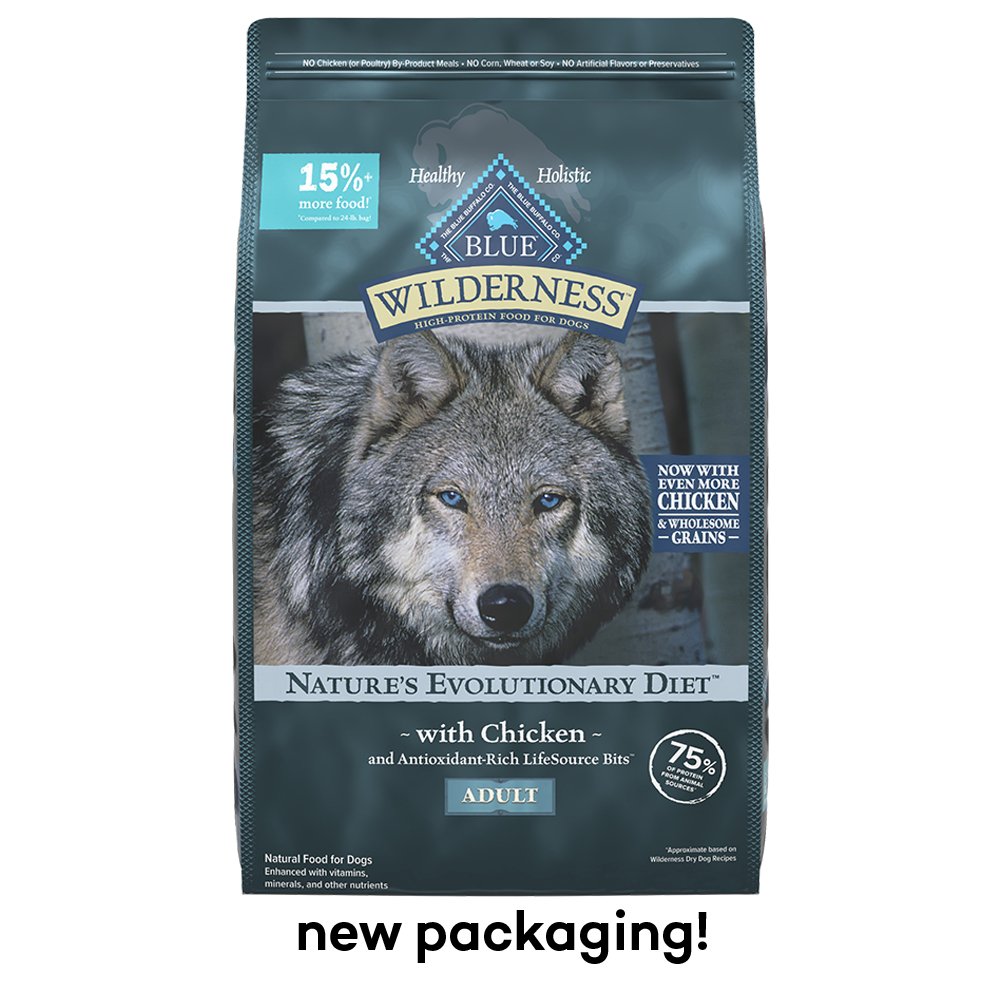 Blue Wilderness Nature's Evolutionary Diet w/ Chicken & Wholesome Grains Adult Dry Dog Food