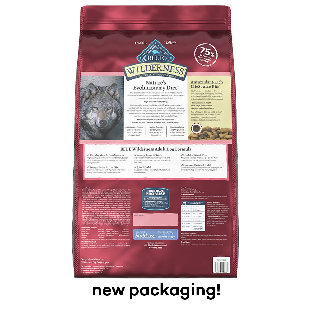 Blue Wilderness Nature's Evolutionary Diet w/ Salmon & Wholesome Grains Adult Dry Dog Food - Image 3